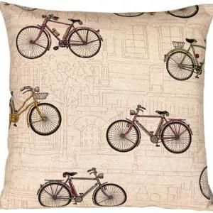 Pillow Decor - Vintage Bicycle 22x22 Throw Pillow